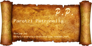 Parotzi Petronella névjegykártya